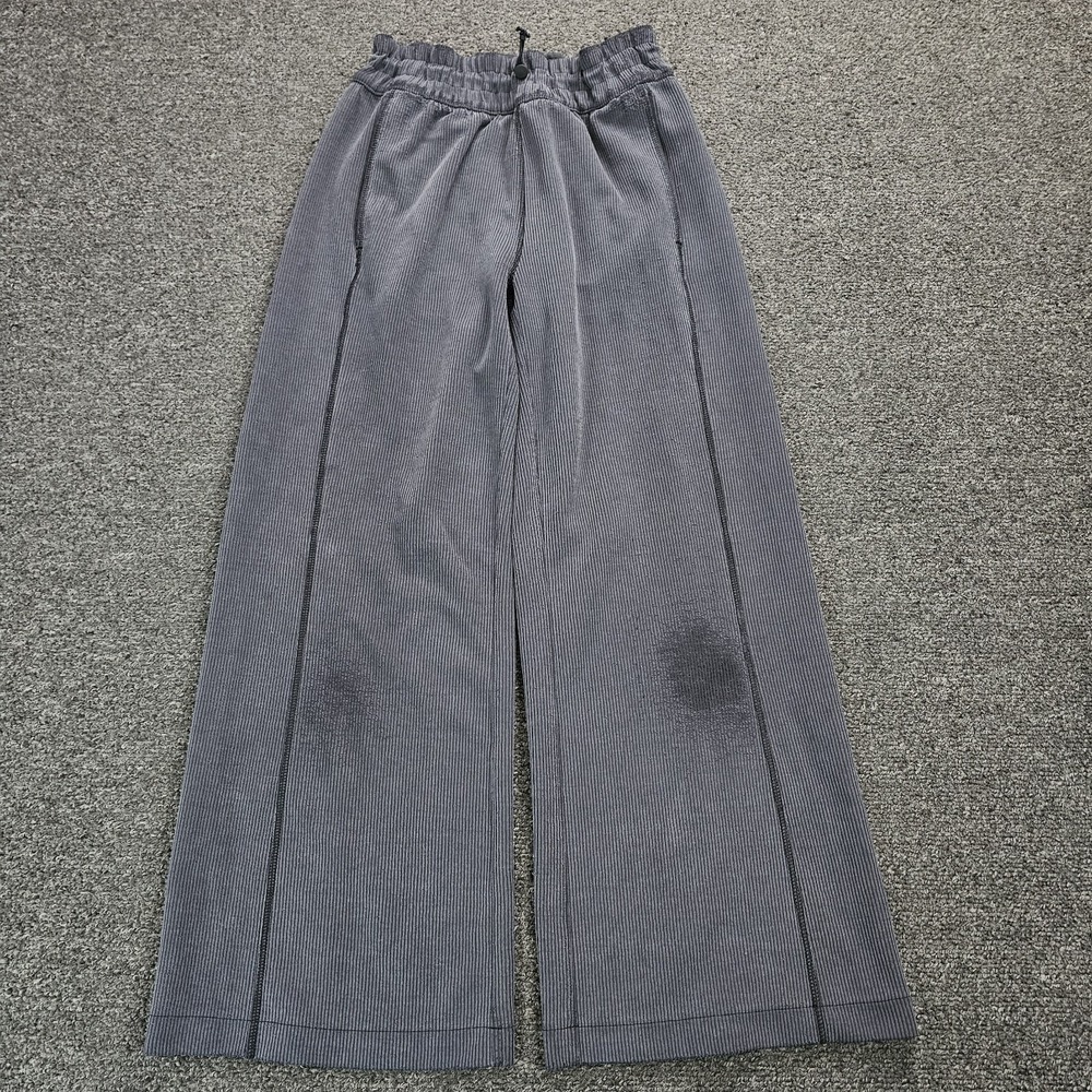 Lululemon Pants Womens 4 Dark Gray High Rise Wide Leg Sweatpants Yoga